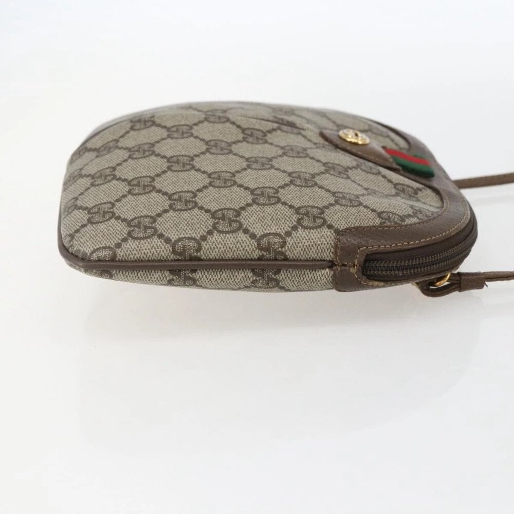 GUCCI GG Supreme Web Sherry Line Bag PVC Beige Gold 904 02 047 Auth 157639 - Picture 6 of 16